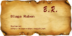 Blaga Ruben névjegykártya